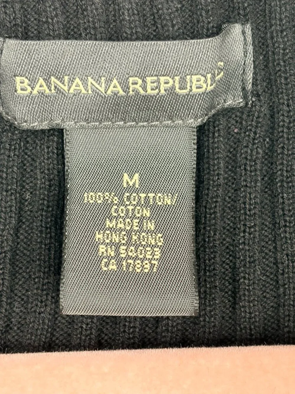 2/$30 Banana Republic Ribbed Cotton Scoop Neck Sleeveless Sweater Black #A2297